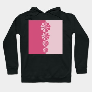 1960's Bold Retro Mod Flowers in Pink Hoodie